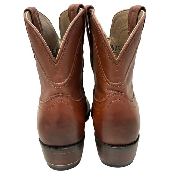 Tecovas Revivals Women’s Leather Roper Boots Bourbon Brown Short Booties 8B - Picture 10 of 16